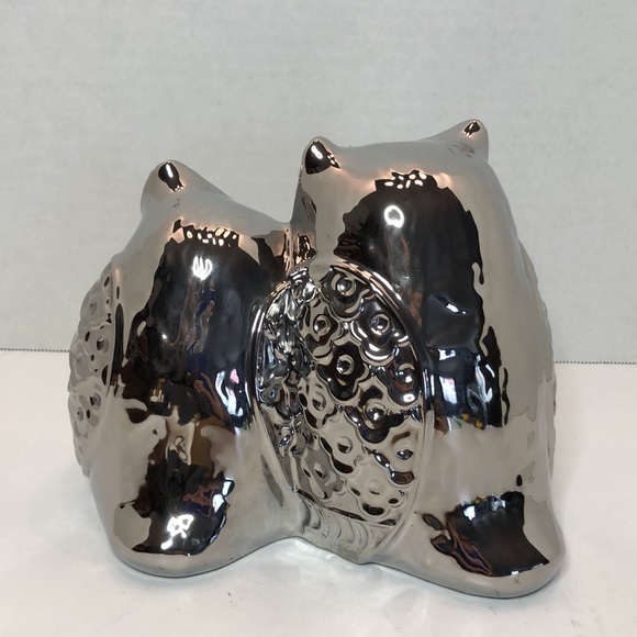 Silver Shinny Metal Owl Figurine - Picture 2 of 4